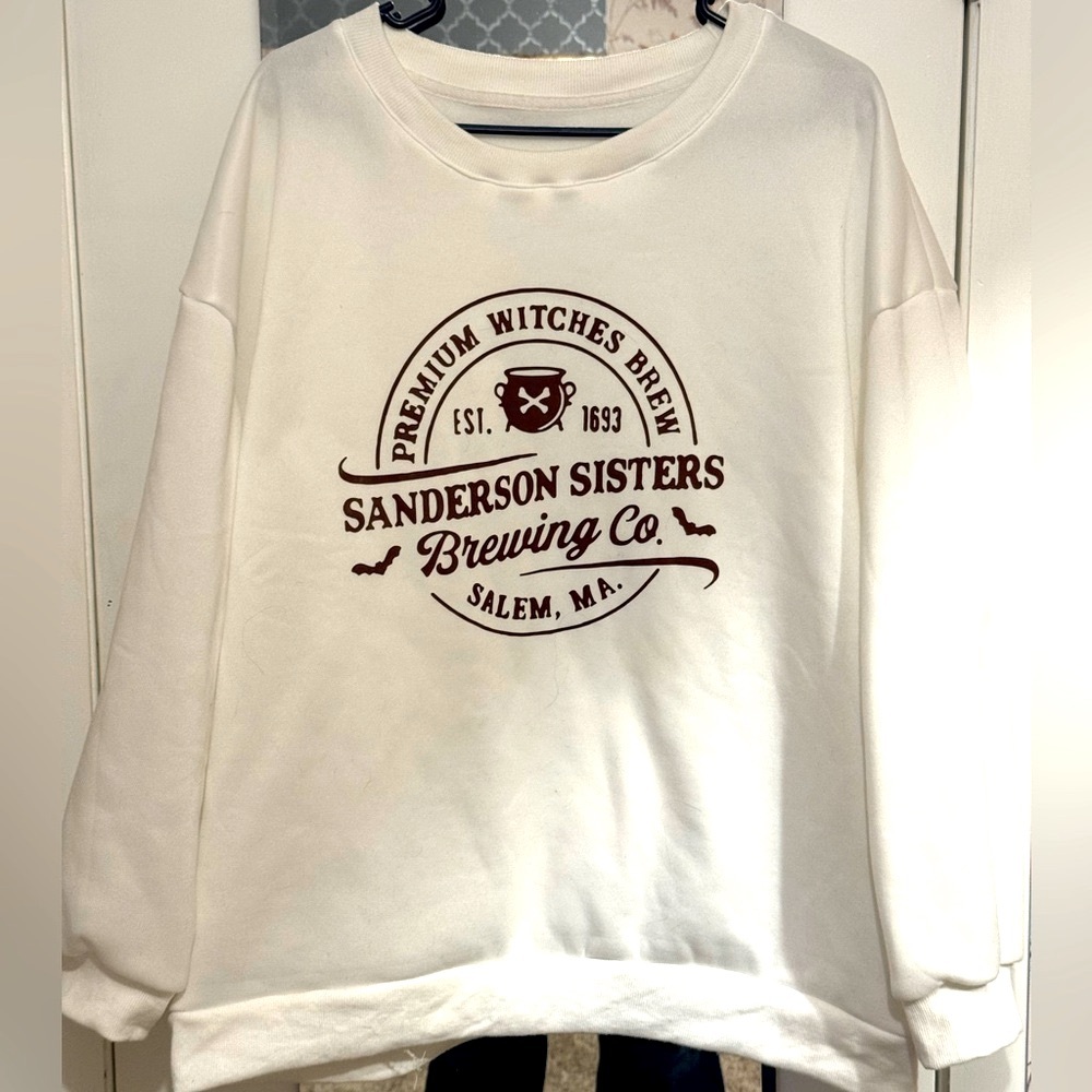 SHEIN Curve White Pullover Sweatshirt – Casual Basic Size 3XL